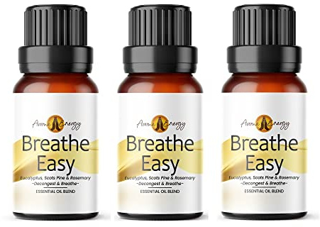 Aroma Energy Breathe Easy Essential Oil Blend, 30ml (3x10ml) | Eucalyptus, Scots Pine & Rosemary | Diffuser oil, aromatherapy burner, candle & soap making, yoga | Natural, Vegan, UK Made