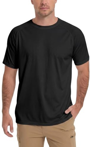 HYCOPROT Hauts de Bain Anti UV Hommes Manches Courtes UPF 50+ Rashguard Protection Respirabilité Solaire T-Shirts de Sport Séchage Rapide Tops Hauts de Sport pour Plage Natation Course à Pied Pêche