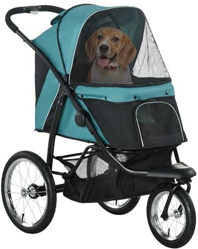 PawHut Poussette pour Chien Pliable Tout Terrain - Chariot pour Chien