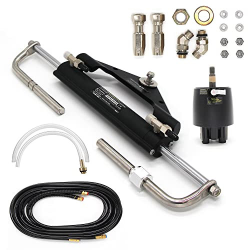 Woqi Hydraulik-Lenksystem für Außenborder bis 150 PS mit Helmlenkrad, Zylinder, Rohr-Kits ZA0300
