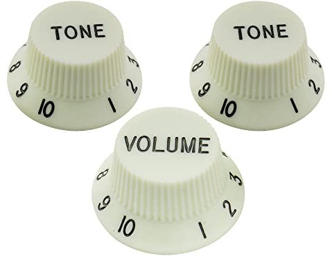 Musiclily Pro Metrische Strat Knöpfe Potiknöpfe 1 Volume 2 Tone Knobs Set für Strat Style E-Gitarre, Mint Green (3er Set)