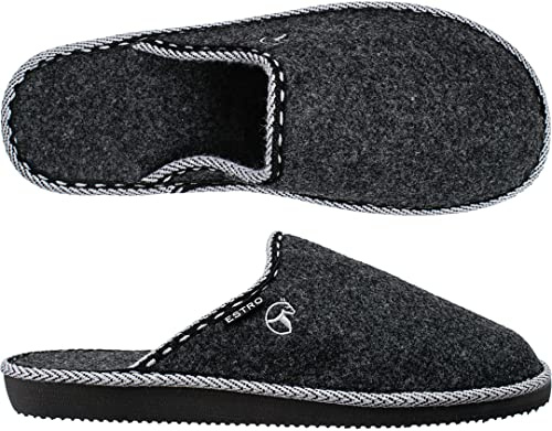 ESTRO Zapatillas de Casa Hombre - Pantuflas Hombre Zapatillas de Estar Por Casa Pantuflas de Fieltro F14