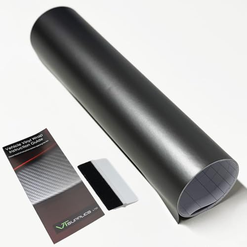 Matt Car Vinyl Wrap [Self Adhesive Air Release Film] with Squeegee Tool - Outdoor Rated for Car Automotive Use (Grey, 30 x 152cm)