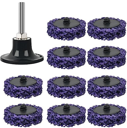 RIVLOP 10Pcs Disco de Lijado Disco de Limpieza Grueso, 50mm Disco CSD Discos Abrasivos Cambiables Tratamiento de Superficies Eliminación de Pintura con Mango de Disco
