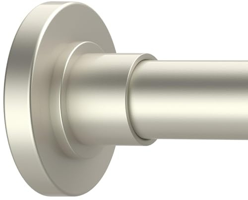 GXOACKJ Brushed Nickel Shower Curtain Rods - 31-80 Inch Spring Tension Shower Rods for Bathroom, Adjustable, No Drilling, No Rust, Stainless Steel