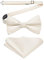 Enlision Fliegen für Herren Creme Anzug Fliegen mit Einstecktuch Set Hochzeit Formelle Herrenfliege Vorgebunden Verstellbare Smoking Schleife und Taschentuch Männer