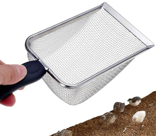 Pala para esparcir gatos, pala de metal, pala de metal para excrementos, pala profunda con mango largo, pala para excrementos de metal, pala de filtro de arena para gatos