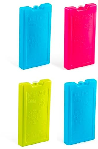 Acan Tradineur - Lot de 4 accumulateurs de froid n° 7-500 g - Fabriqué en plastique - Idéal pour maintenir la température dans votre réfrigérateur portable - 20 x 10,5 x 2,5 - Couleur aléatoire