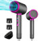AIUNAOM Hair Dryer, 2400W Professional Ionic Hairdryer with 2 Speed 3 Heat Setting, Cool Shot Button, 1 Diffuser & 2 Concentrator, Silent Hairdryers for Home Travel Salon Women Man (Gray)
