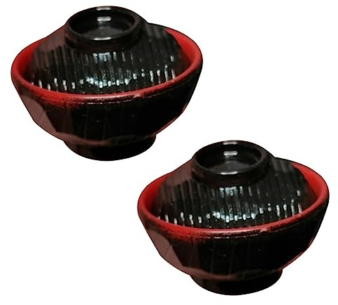 ABOOFAN 2sets Mini Japanese Rice Bowls Lids of Traditional Style Bowls for Dollhouse Decoration and Educational Play Realistic Kitchen Accessories for Imaginative Learning