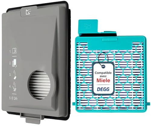DEGG Filter Set - Compatible with Miele Boost CX1 Vacuum Cleaners - Replacement Filter SF-HY 60 & CX-FSF - HEPA Filter & Fine Dust Filter - Ideal for Allergy Sufferers - Perfect Fit - Vacuum Cleaner