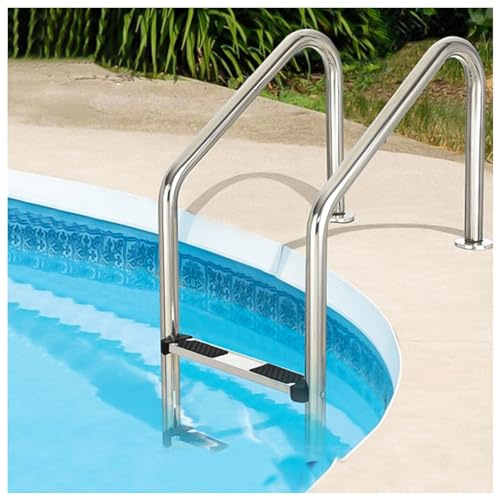 Inground Pool Ladder with Quick Installation Base, Supports Up to 250kg, Ideal for Indoor and Outdoor Swimming Areas