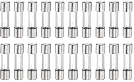 QUARKZMAN 20 pcs Fusibles 1.6A 125 Volt Fusibles Rápidos De Vidrio F1.6AL250V 5x20mm Fusibles De Acción Rápida Para Luces Navideñas Sistemas Eléctricos Microondas Televisores Ventiladores
