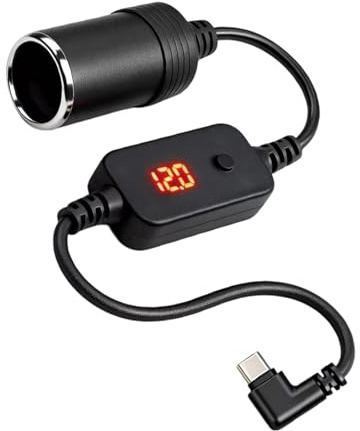 SkyPOOU Adaptateur de chargeur de voiture de type C avec protection contre les surtensions et les surintensités pour les tensions de sécurité des appareils Chargeurs réglables