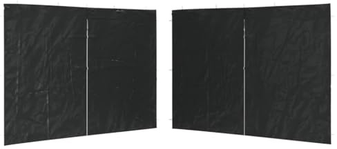 Kaorsrow Juego de 2 carpas laterales para fiestas, 300 x 195 cm, color antracita, material resistente con cremallera, resistente a los rayos UV, para jardín, terraza, balcón