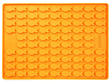 Collory Medium fisk (3,5 cm) silikon god bakmatta, hundkakor själv, bakning av choklad, godisform, material non-stick och livsmedelssäker (BPA-fri)