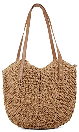 LHHMZ Sac à bandoulière en Paille pour Femme Grand Sac fourre-Tout Summer Beach Tisser des Sacs de Paille Faits à la Main