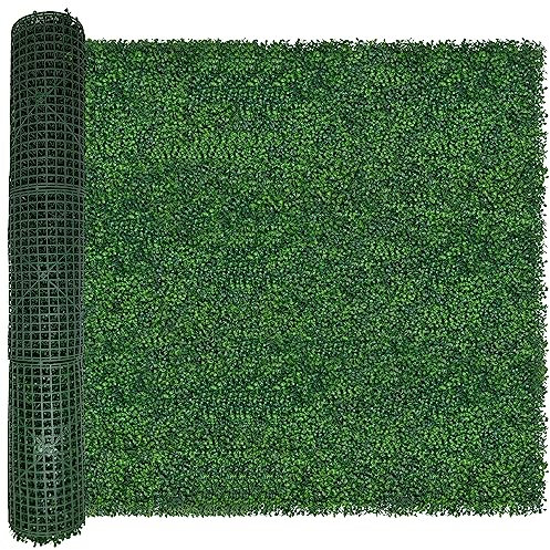 ODTORY Rollo de boj artificial, 48 x 120 pulgadas (40 pies cuadrados) UV anti hiedra sintética seto hoja de boj pared de hierba para patio, balcón, privacidad, jardín, patio trasero vegetación telón