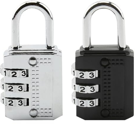 Tadipri Lot de 2 cadenas à combinaison à 3 chiffres - Pour salle de sport - Résistant aux intempéries - Pour casier, armoire, armoire