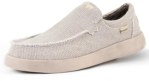 Kickback Don Juan - Mocassini da Uomo - Scarpe Leggere in Tela - Scarpe Casual da Uomo - Scarpe estive - Progettate con Un Volume più Basso per Adattarsi a Un Piede più Sottile - off White - EU44