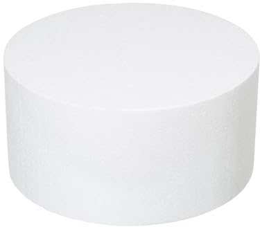 Crafare Round Foam Cake Dummies 12x6 Inch Polystyrene Circle Dummy Cake Set for Wedding Birthday Cakes Crafting Modeling Art Project Displays