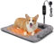 Heymamba Electric Pet Heated Bed Mat, Heated Dog Bed with Memory Sponge Pillow, Dog Heat Pad with 3 heat settings&Machine Washable Fabric Cover, Heated Cat Dog Blanket for Labrador, 82x56x10cm