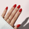 BTArtbox Press On Nails Short - Red Nägel Zum Aufkleben,Oval Kurz Fake Nails with Nail Glue, Natural Reusable Gel x Nail Tips in 16 Größen Soft Gel Nail Kit, Mulled Wine