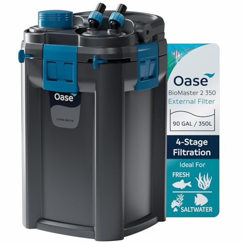 OASE BioMaster 2 350 Canister Filter for Aquariums – External Aquarium Filter with EasyClean Pre-Filter – Quiet Performance – Freshwater & Saltwater, Up to 90 Gallons