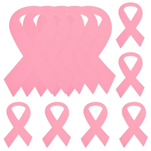 WANDIC 60 Feuilles Octobre Rose Découpes en Papier Décoratif pour Cancer du Sein 14,5 x 9 cm Grande Taille Bricolage à la Main avec Colle à Pois, pour Cadeau, Décoration Murale