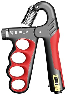 Allenatore Regolabile per la Forza di Presa (5-100 kg/11-220 libbre) – Design Ergonomico con Contatore Automatico per il Rafforzamento di Avambraccio/Dita per Atleti/Musicisti/Riabilitazione