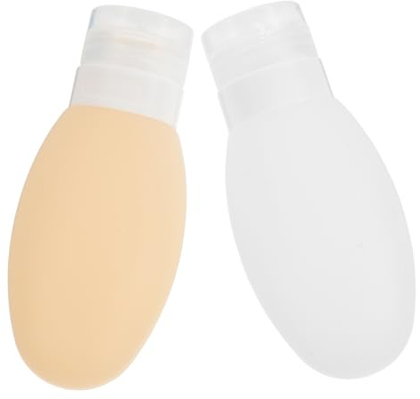 Homoyoyo 2 piezas Botellas de Viaje de Silicona Succión Contenedores Reutilizables para Lociones y Jabones para Camping y Color y Amarillo