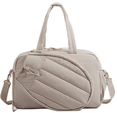 Lawnrden Sac de Raquette de Tennis, Sac Gymnase pour Femmes, Tennis Multifonctionnel Contient 2 Raquettes avec Compartiment à Chaussures et Poche Humide, Les Femmes Week-End Nuit