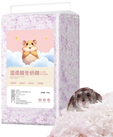 Literie pour hamster, 450 g de copeaux de bois, contrôle des odeurs, literie pour petits animaux de compagnie avec matériau doux et absorbant, fournitures de nidification pour une utilisation