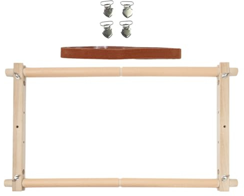 Bastidor de madera para bordar de madera, metal, grande, 84,5 x 30,5 cm, marco de bordado, soporte para scroll, soporte para tapicería, soporte para puntas, puntas, puntas, pintura, punto de cruz