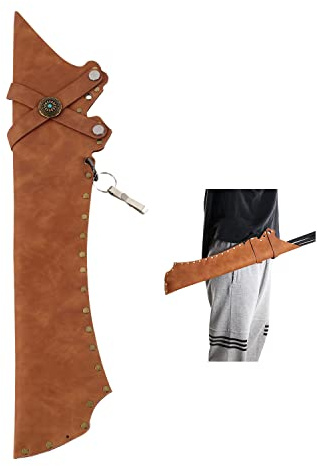 FENJANER Archery Arrow Quiver Archery Back Arrow Quiver Holder PU Leather Archery Quiver with Belt Clip for Field and Practice (Brown)