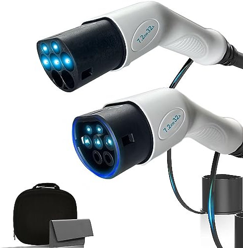 HZSprance Ladekabel für Elektroauto Typ 2, 7,2 kW, 5 m, 32 A, einphasig, mit Tragetasche
