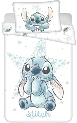 My sweety pop - Parure de lit pour bébé Stitch- 2 Pieces - Enfant - Housse de Couette - Réversible - 100 x 135 - Taie d'oreiller - 40 x 60 cm Literie - 100% Coton