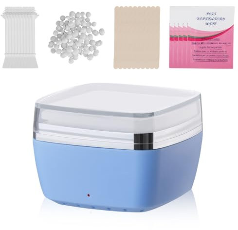 tlidfgeo Waxing Set, Wachswärmer Waxing Set, Wachs Haarentfernung,Nasenhaar Wachs Set,WarmwachsgeräT für MäNner & Frauen Mit 100g Wachs, Wax Haarentfernung Gesicht Körper Damen Herren(Blau)