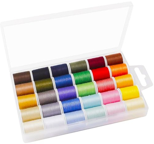 30 Color Polyester Sewing Threads 45m/Spool, Handy Polyester Threads, Cotton Thread- Hand and Machine Sewing Use, Durable, Colorful, & Easy to Use (50 Yards Each roll)