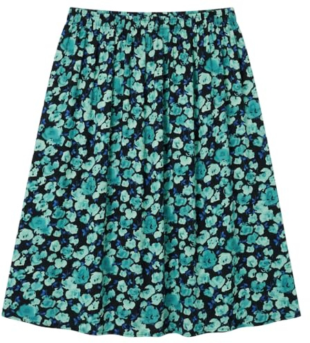 R G Clothing Women Ladies Summer Light Weight Floral Print Soft Viscose Fabric Skirt, Elasticated Waist, 27 Length