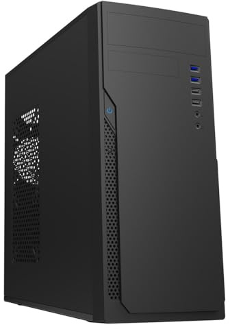 CiT Classic Office PC Case with 500W Power Supply – ATX & Micro-ATX Support - 2x USB 3.0, 2x USB 2.0-80mm Fan Pre-Installed - Intel TAC2.0 Thermal Design - Business Workstation Case | Black