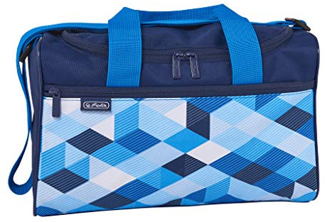 herlitz 50021918 Sporttasche Blue Cubes, 1 Stück