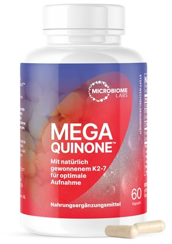Microbiome Labs - MegaQuinone K2-7 (60 Kapseln) | Vitamin K2 für Knochen-, Nerven- und Herzgesundheit, mit Magnesiumglycinat und Zinkbisglycinat für bessere Verwertung, Energie Supplement