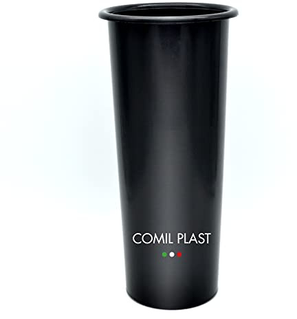 Comil Plast | Portafiori Interno in plastica per Vaso da cimitero Colore Nero | Diametro 10 cm, Altezza 24 cm.
