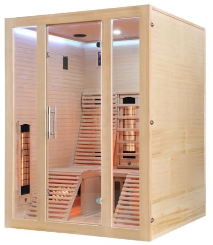 Bagno Italia Sauna 150x150 cm con piastre infrarossi full spectrum due posti bluetooth luci led