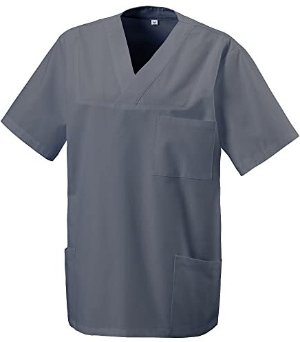 EXNER Medizinischer Schlupf-Kasack, OP-Kasack, Unisex, für Krankenpflege, Altenpflege, Farbe Graphit, Größe 6XL