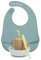 Nattou Set Repas Enfant en Silicone, 4 pièces, 1 Cuillère, 1 Bol avec couvercle, 1 Gobelet avec paille, 1 Bavoir avec réceptacle, sans BPA, Silicone, Bleu