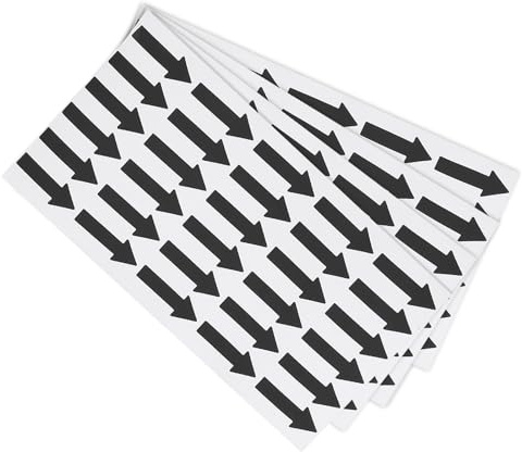 PATIKIL 4 Hojas 120pcs Pegatina de Flecha Pequeña, 3x1.2cm（L*A) Flecha Adhesiva Etiqueta PVC Codificación Cartel Calcomanía para Gas Flujo Dirección Inspección Defecto Marcado, Negro
