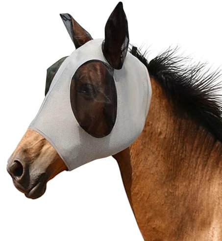 YIZWINS Pferde Fliegenmaske, Reflektoren für Pferde, Fliegenhaube Pferd Fliegenschutz, Fliegenhaube Pferde, Fliegenmaske für Pferd, Fliegenmaske Pferd mit Ohrenschutz, Anti-Moskitonmaske