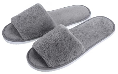 PACKOVE Zapatillas Antideslizantes de Punta Cerrada para Casa y Viajes, de Forro Polar Portátil, Cómodas y Elegantes para Hombres y Mujeres